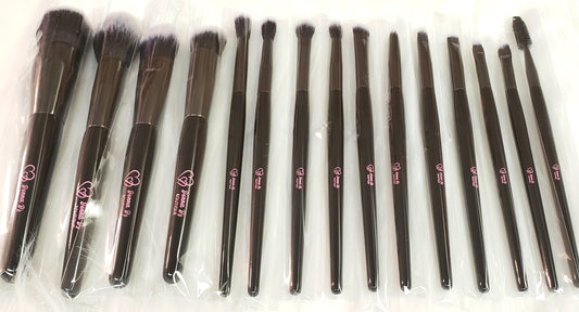Makeup Brushes - Donna D's Black & Gray 15 pcs. Set