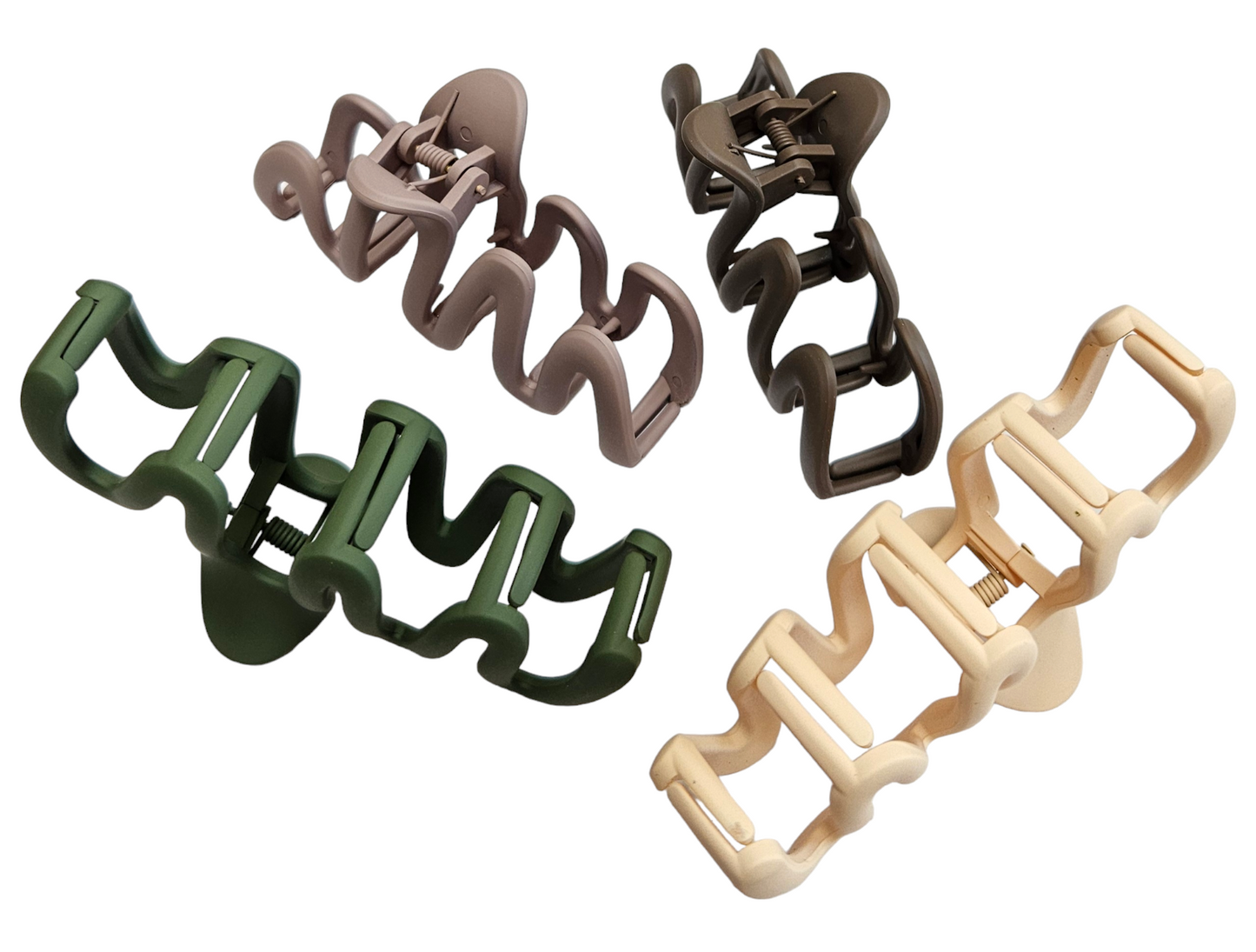 Wavy Hair Claw Clips - 4pcs Set