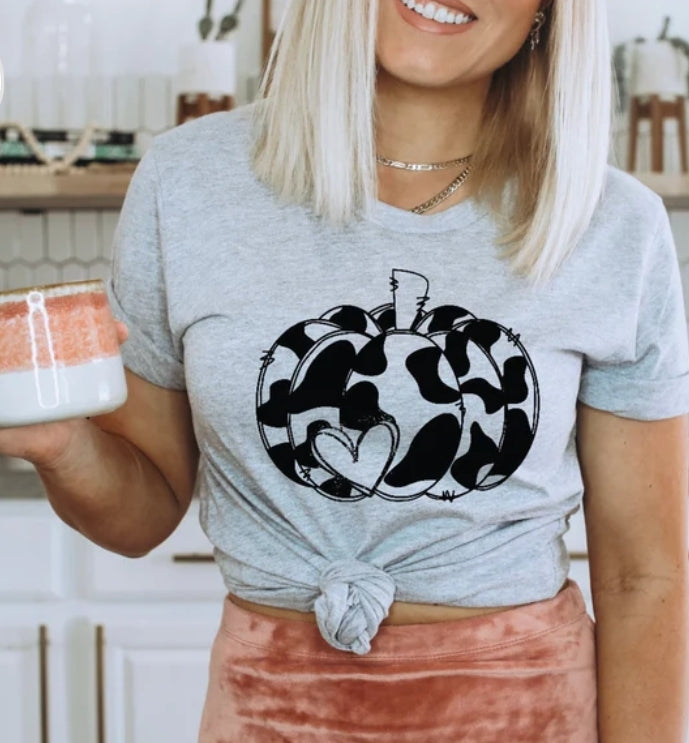 Heart Pumpkin - Heather Gray Unisex Tshirt
