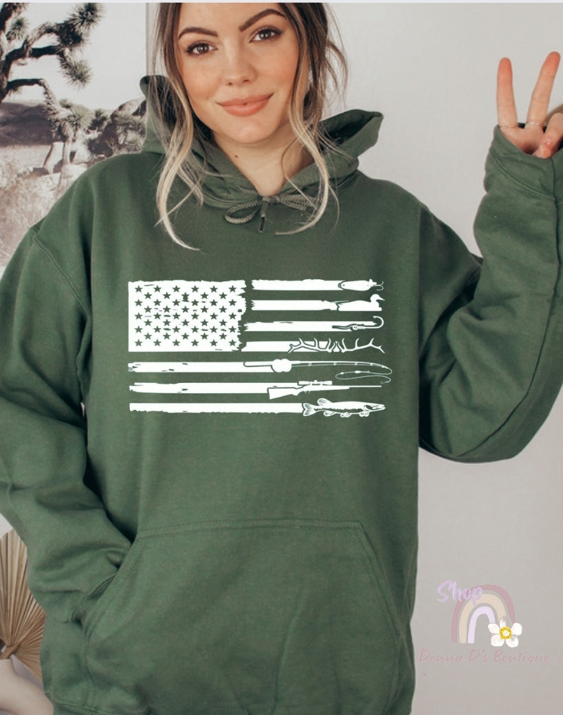 Hunting & Fishing Flag Unisex Hoodie
