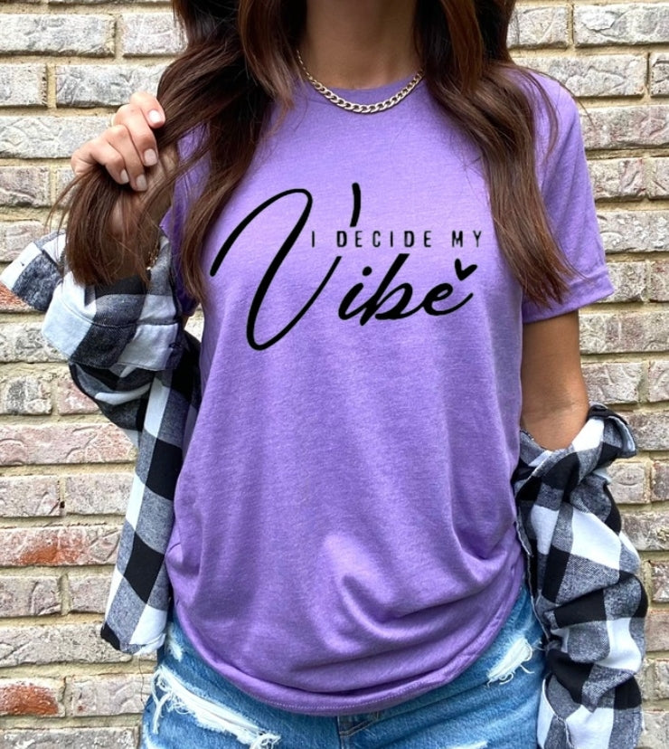 I DECIDE MY VIBE- Heather Team Purple Unisex Tshirt - S-4XL