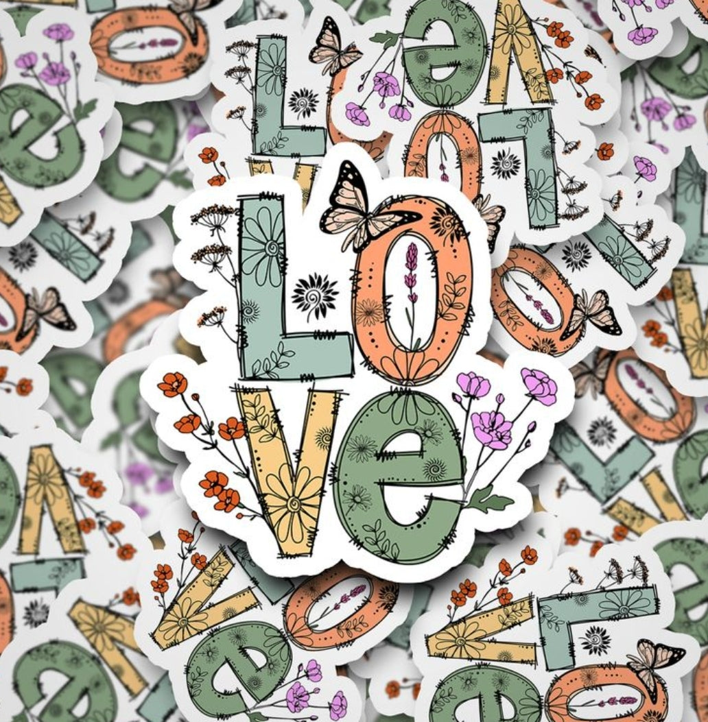 Love Flower Vinyl Sticker