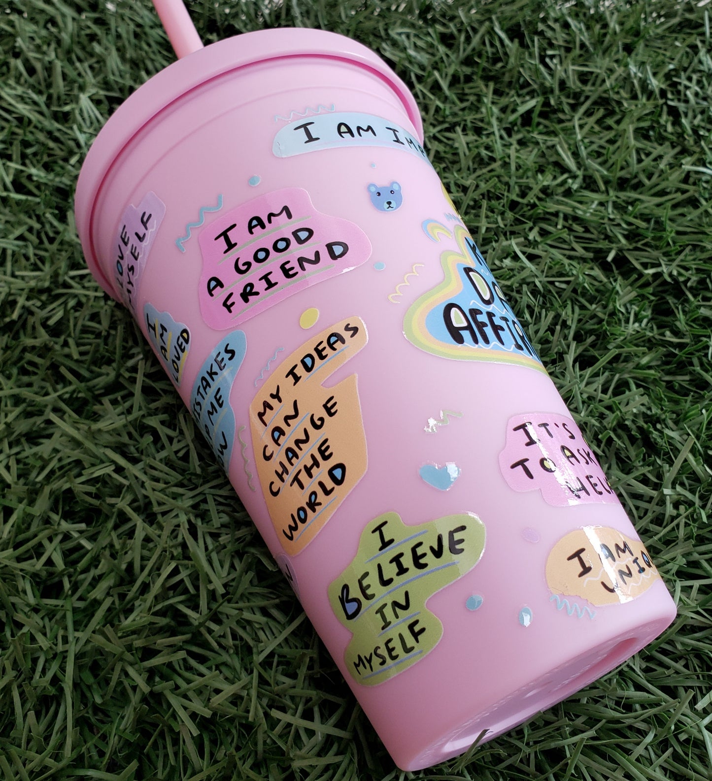 Kid Daily Affirmations - 16oz Pink or Blue Tumbler