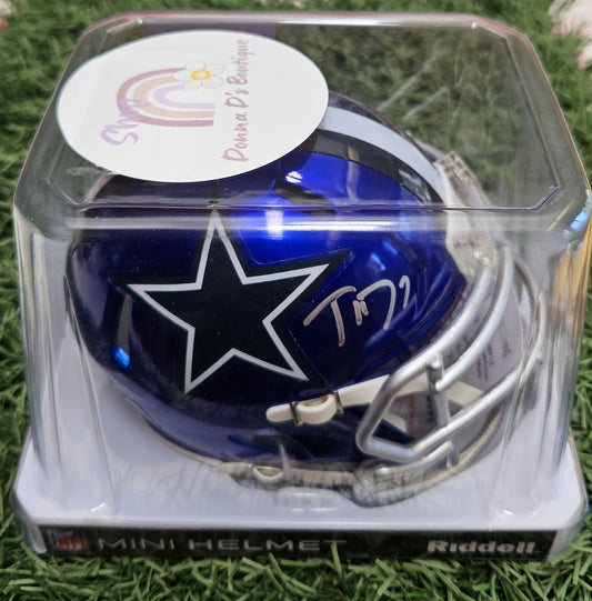 TREVON DIGGS signed DALLAS COWBOYS FLASH Mini Football Helmet w/ COA JSA