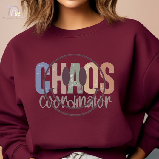 CHAOS COORDINATOR Maroon Unisex Crewneck Sweatshirt