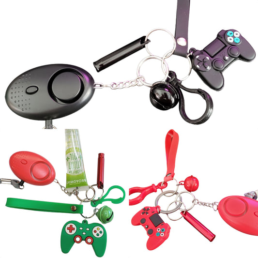 Green, Red or Black Gamer Kids Safety Keychains
