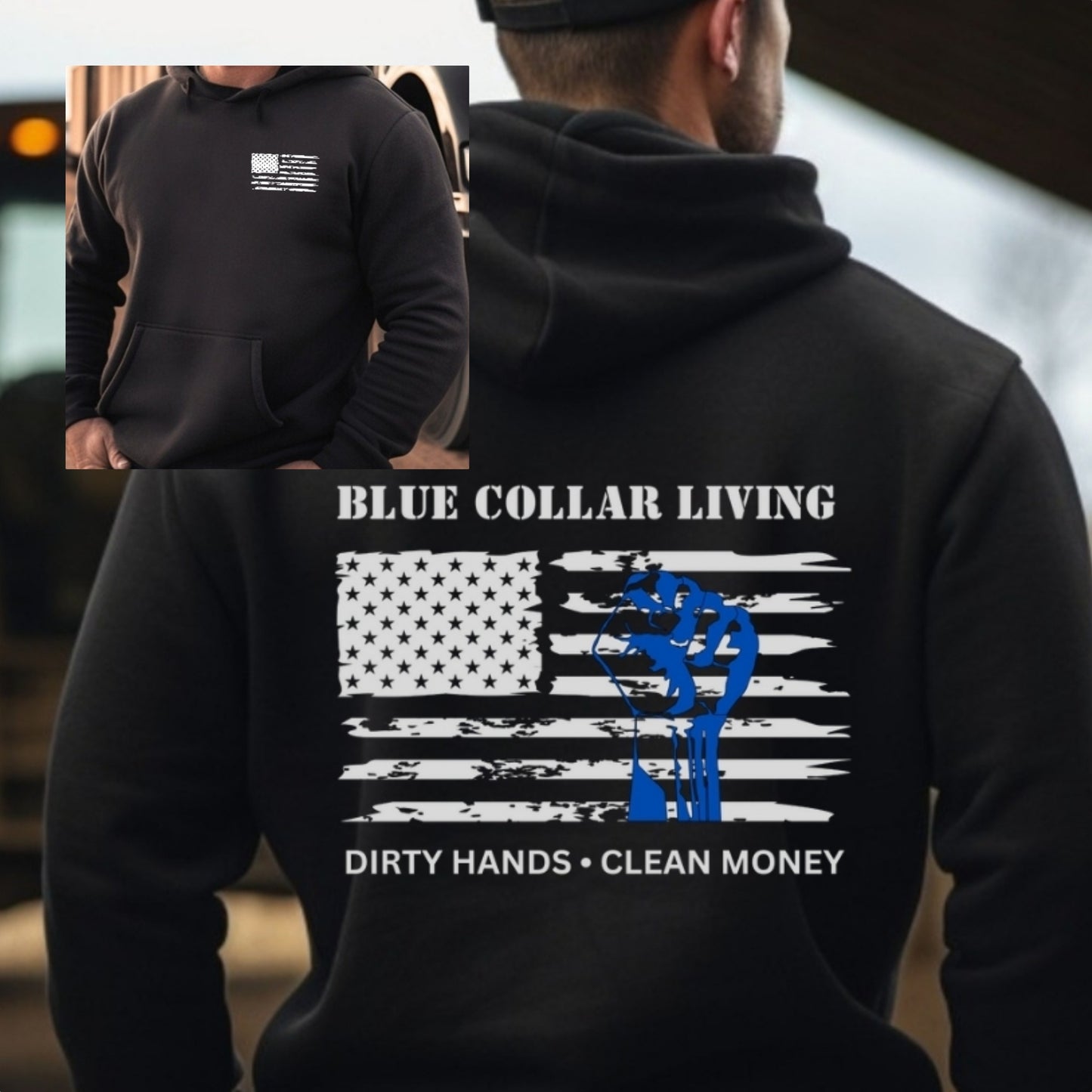 BLUE COLLAR LIVING Black Unisex Hoodie