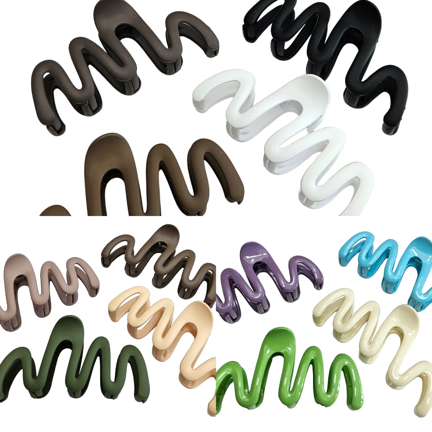 Wavy Hair Claw Clips - 4pcs Set