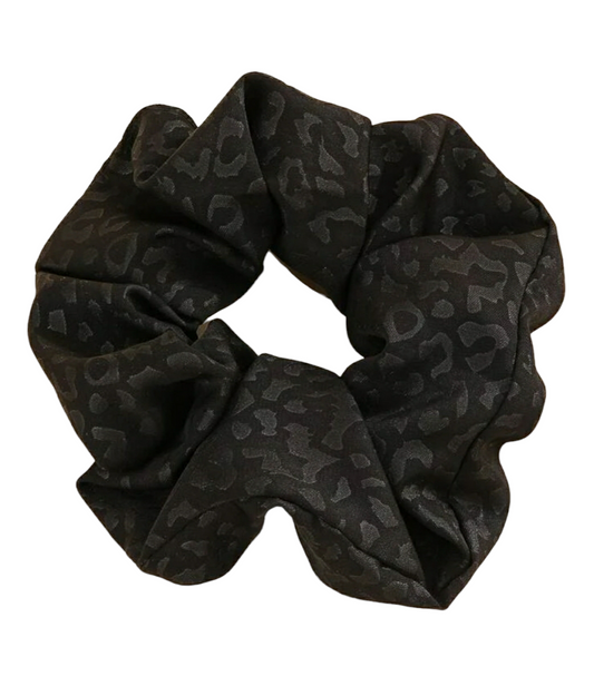 Leopard Pattern Black Scrunchie