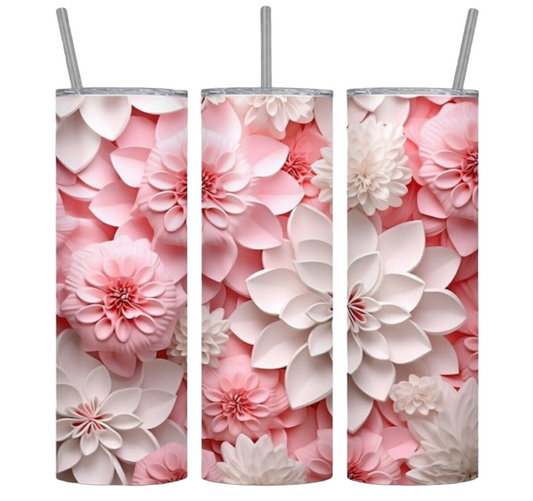 Pink Flower Power - 20oz Tumbler