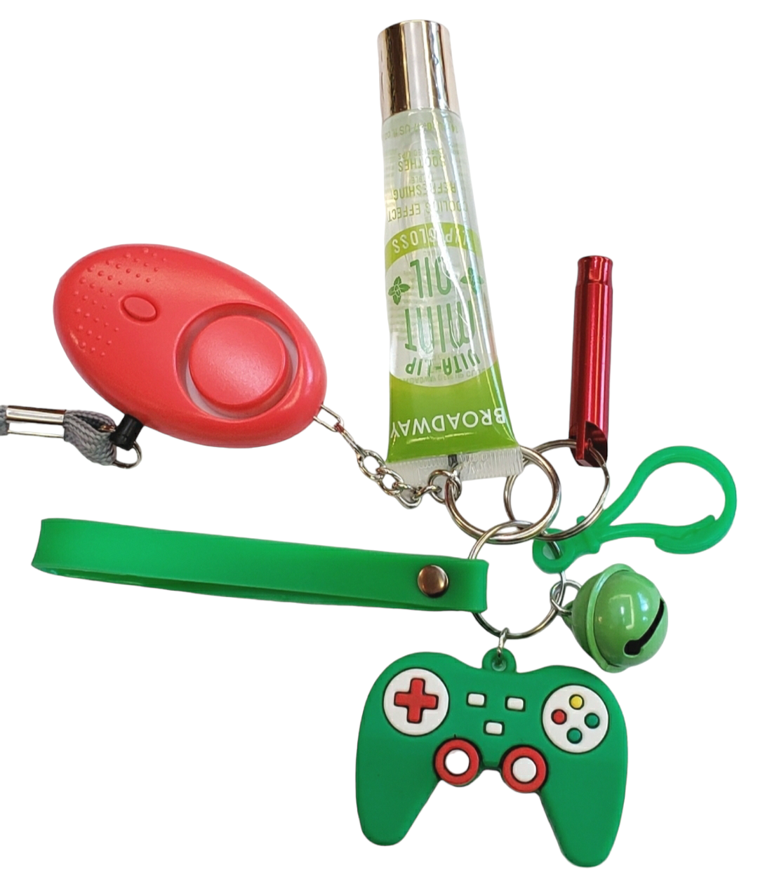 Green, Red or Black Gamer Kids Safety Keychains