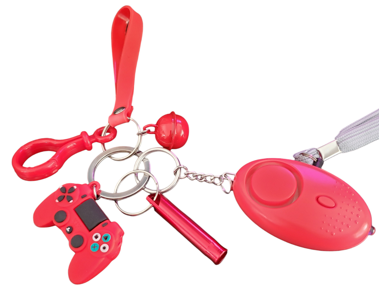 Green, Red or Black Gamer Kids Safety Keychains