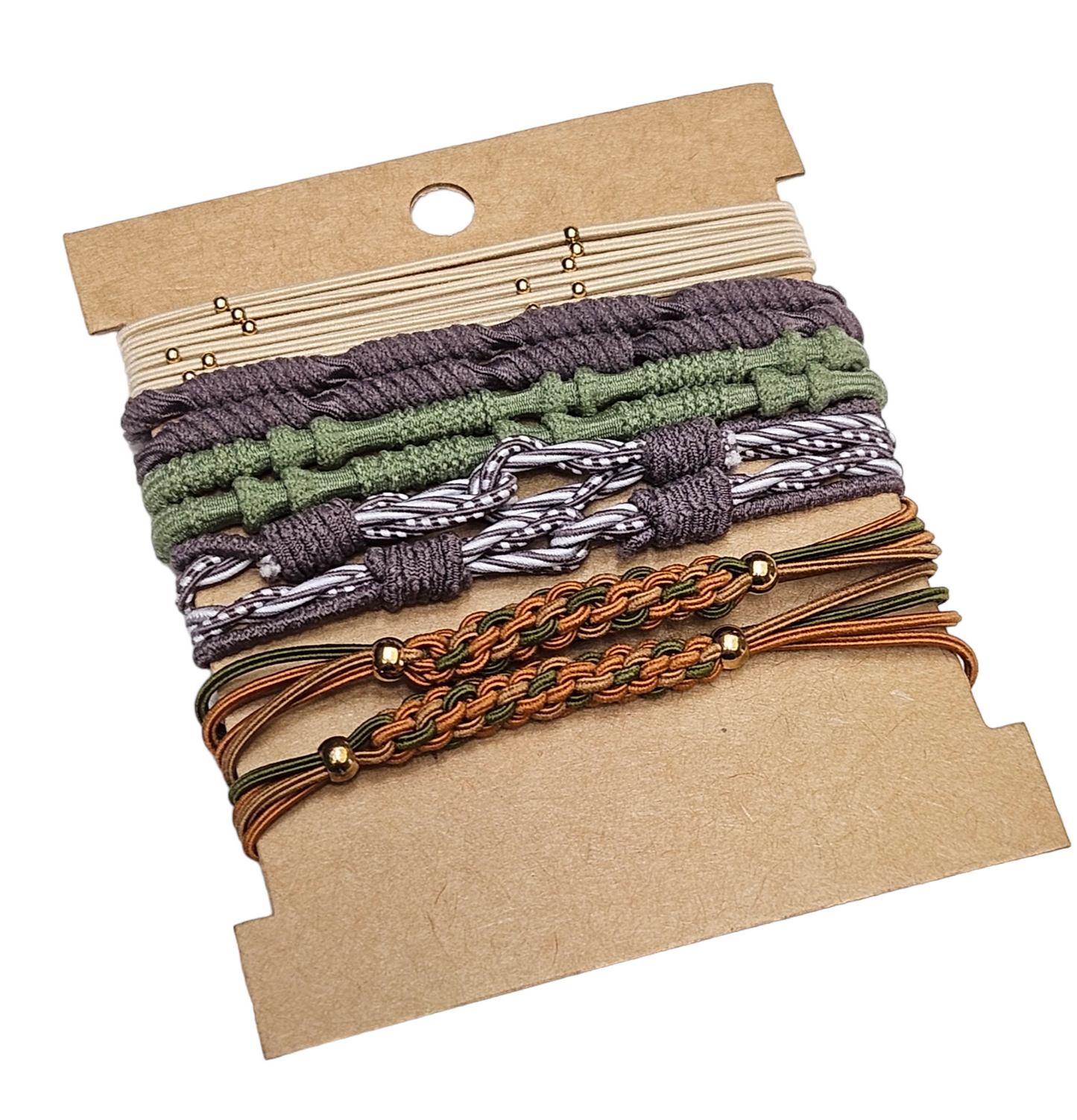 10pc Boho Knotted Bracelet/Hair Ties