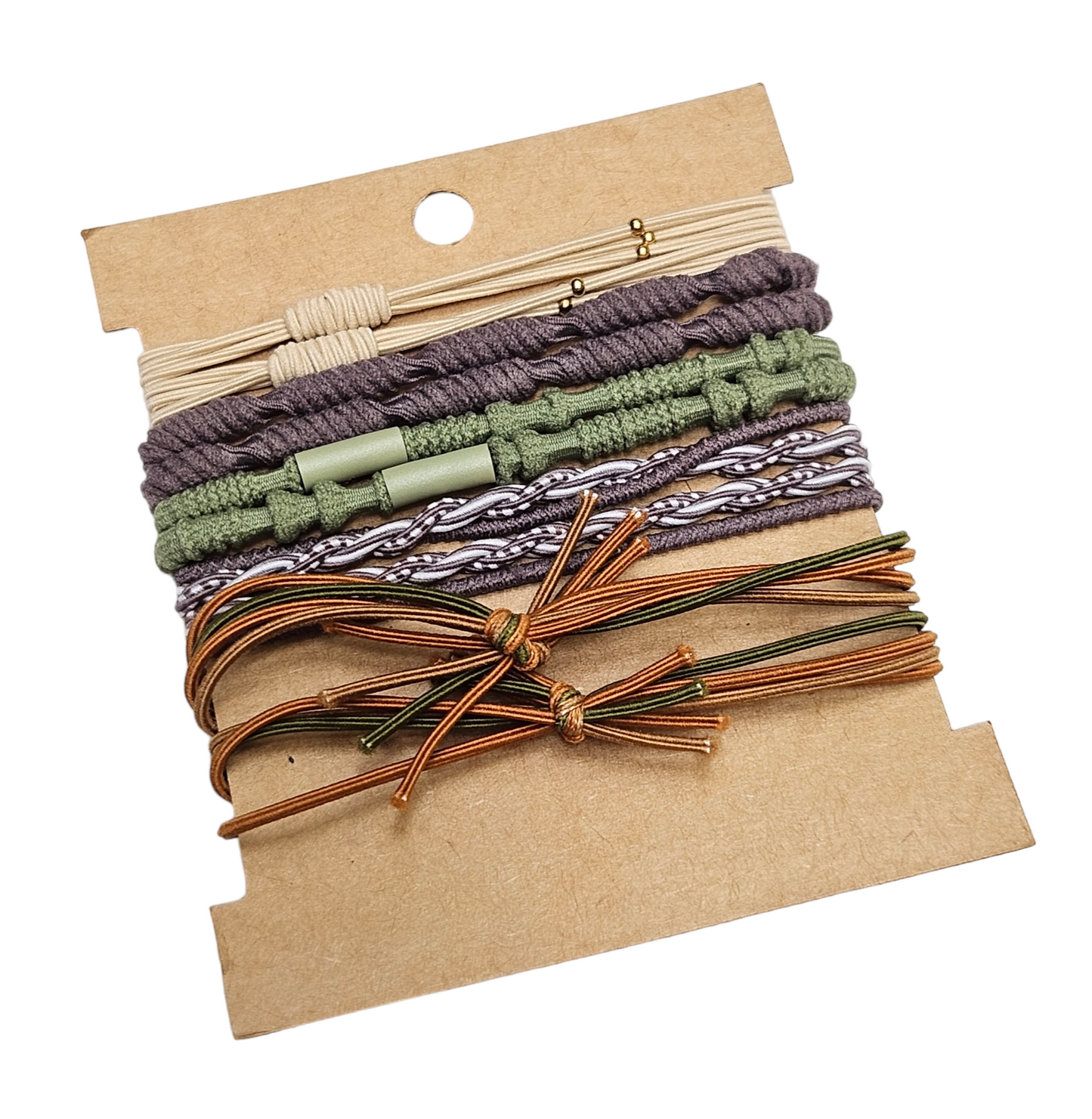 10pc Boho Knotted Bracelet/Hair Ties
