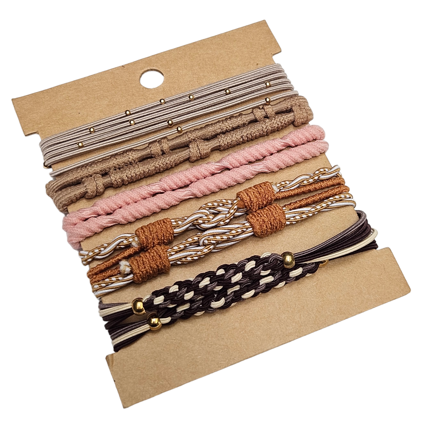 10pc Boho Knotted Bracelet/Hair Ties