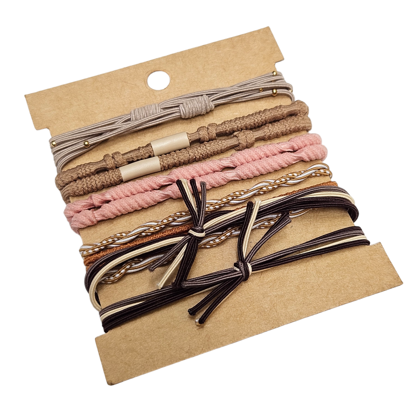 10pc Boho Knotted Bracelet/Hair Ties