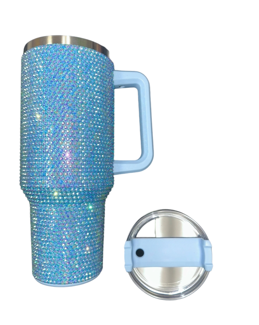 Blue 40oz Rhinestone Bling Tumblers