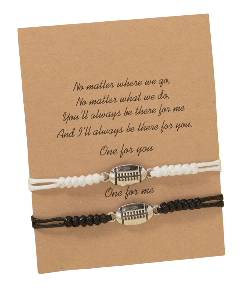 One For You, One For Me Football Bracelets