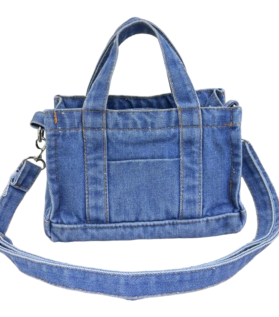 Trendy Mini Denim Crossbody Shoulder Mushroom Bag
