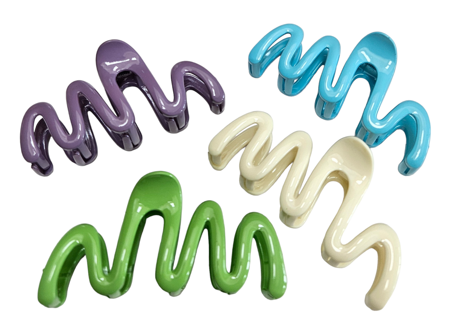 Wavy Hair Claw Clips - 4pcs Set