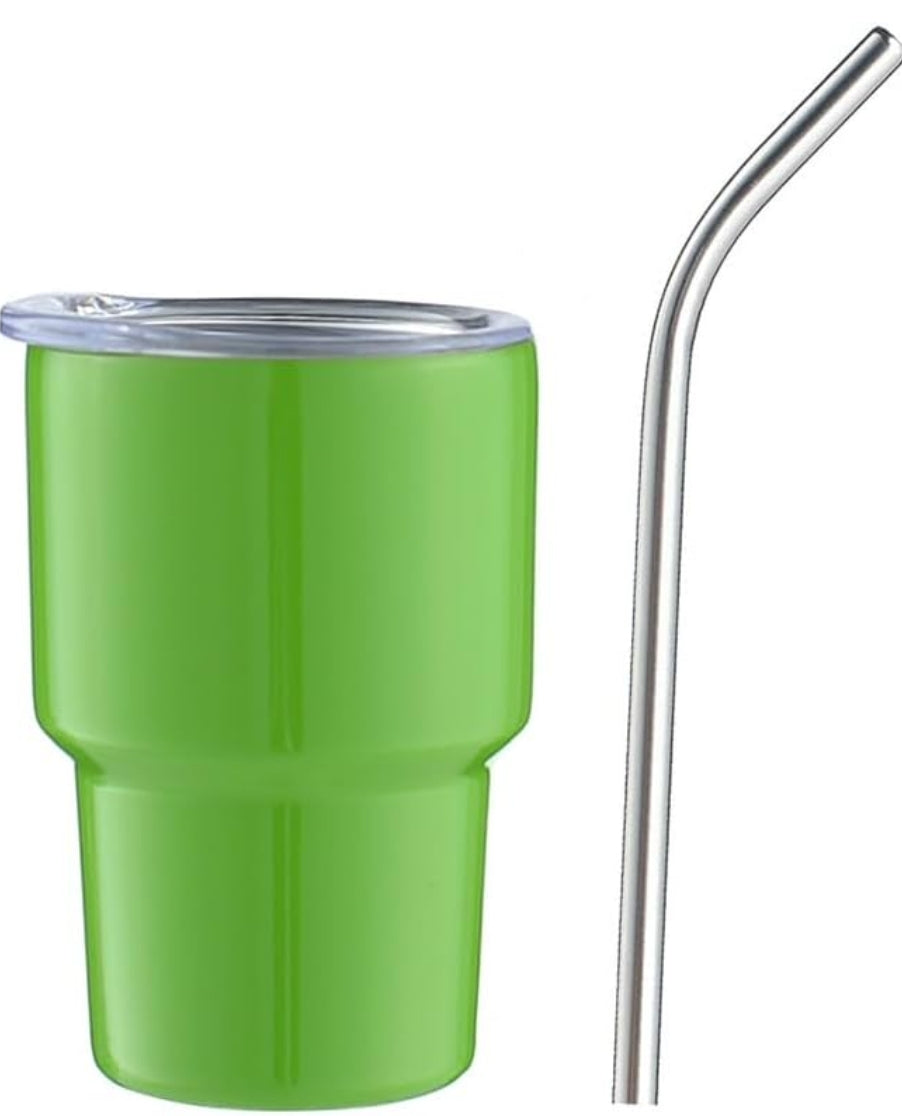 Mini Tumblers 6pc. Set - 3oz. Stainless Steel with Lid and Straw