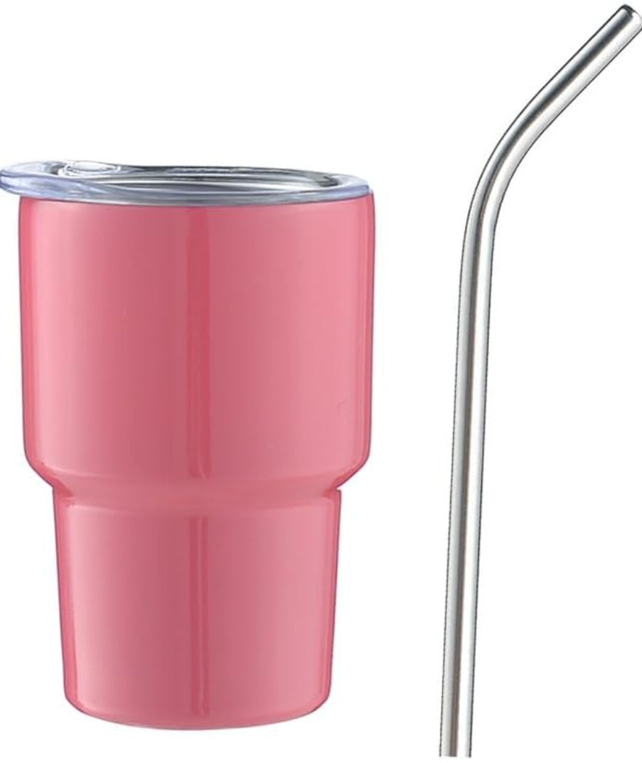 Mini Tumblers 6pc. Set - 3oz. Stainless Steel with Lid and Straw