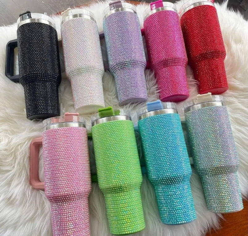 Red 40oz Rhinestone Bling Tumblers