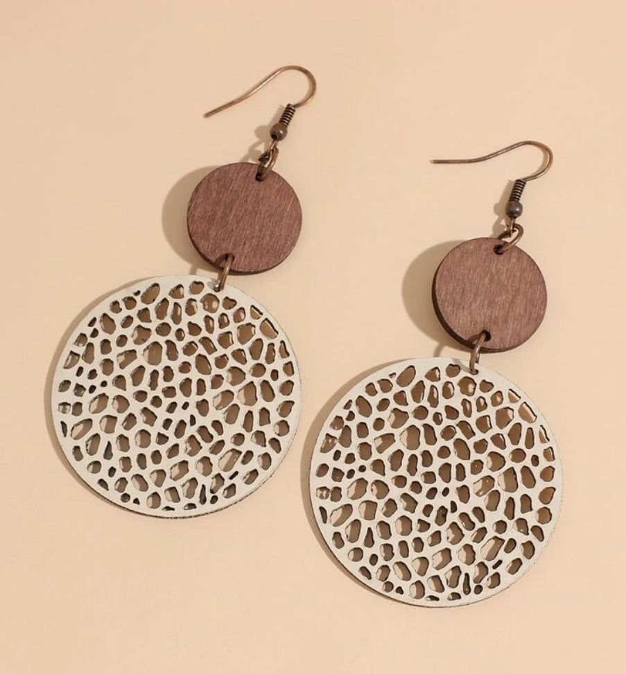 Hollow Round Drop Earrings