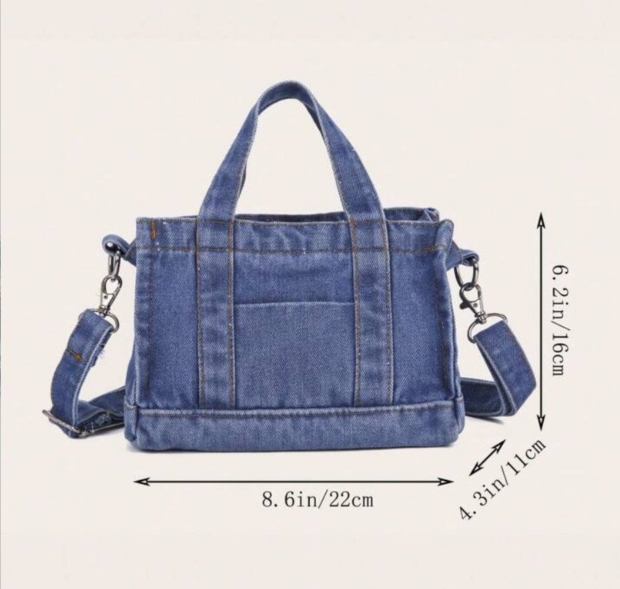Trendy Mini Denim Crossbody Shoulder Mushroom Bag