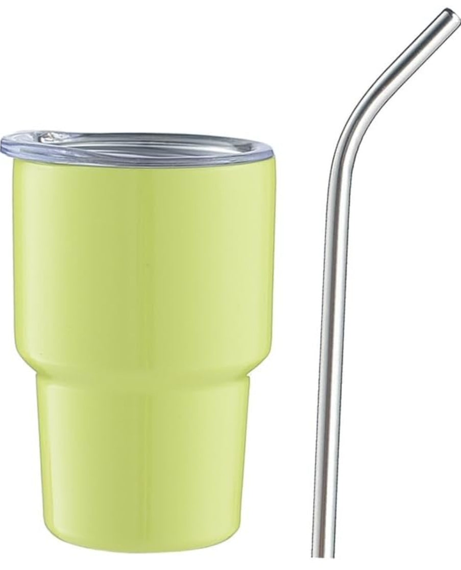 Mini Tumblers 6pc. Set - 3oz. Stainless Steel with Lid and Straw