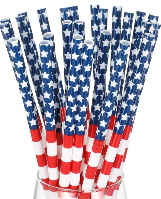 American Flag Reusable Drinking Straws