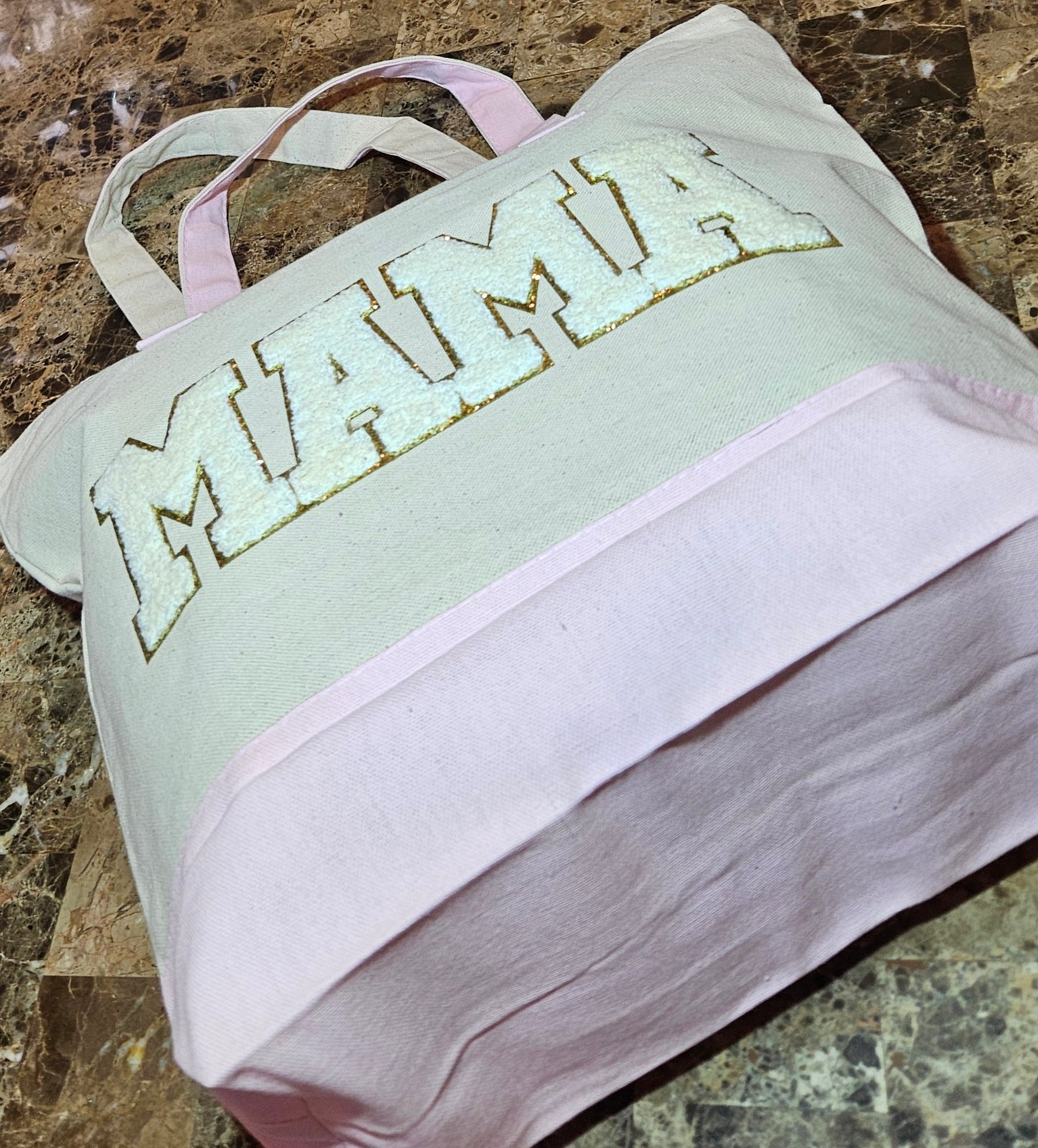 Chenille MAMA Zippered Tote
