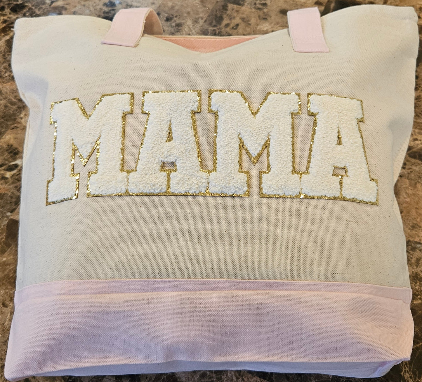 Chenille MAMA Zippered Tote