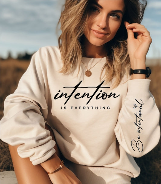 intention IS EVERYTHING Sand Unisex Crewneck Sweatshirt