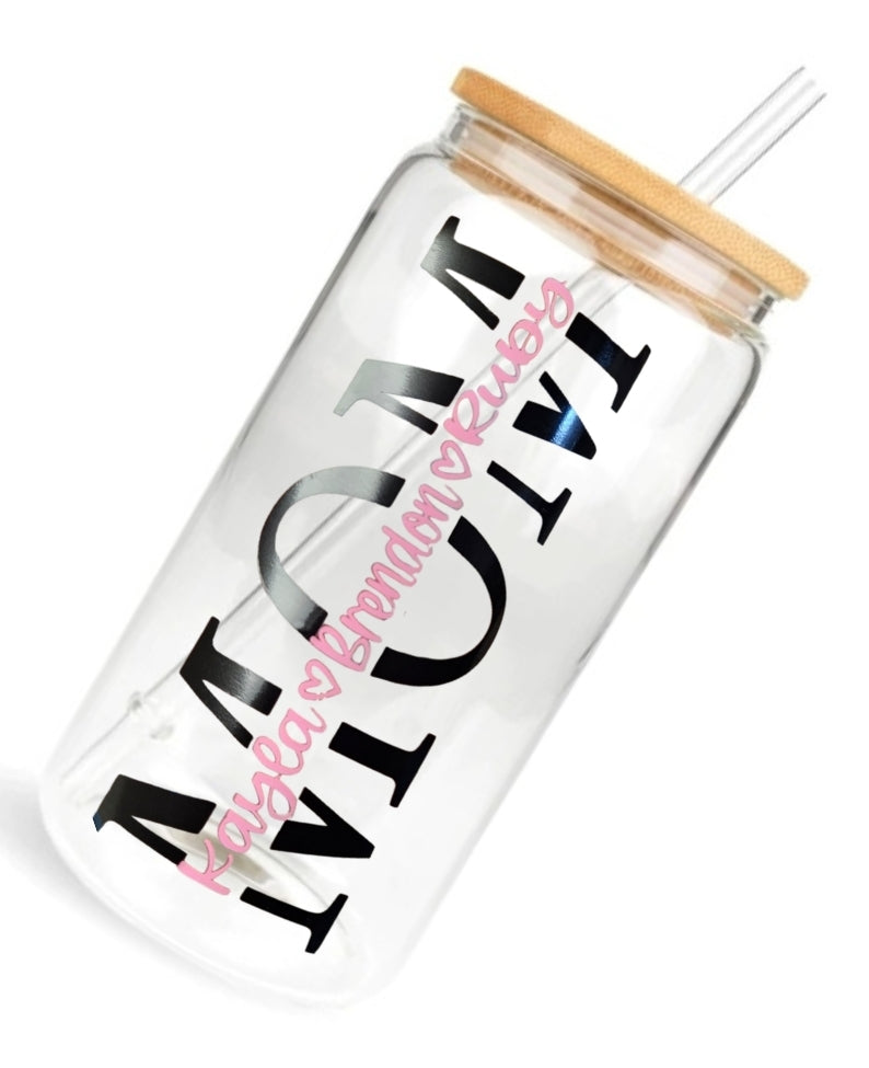 MOM 16oz Personalized Glass Cup