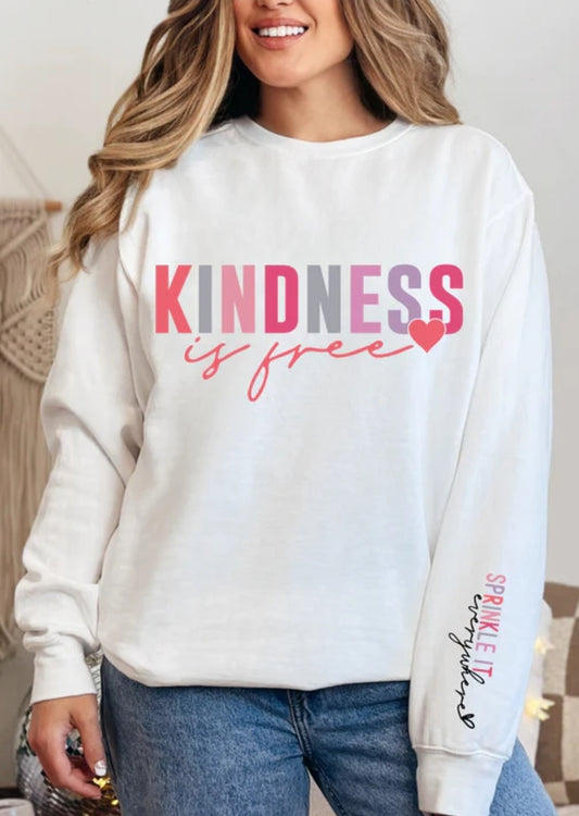 KINDNESS or ALLOWED White Unisex Crewneck Sweatshirt