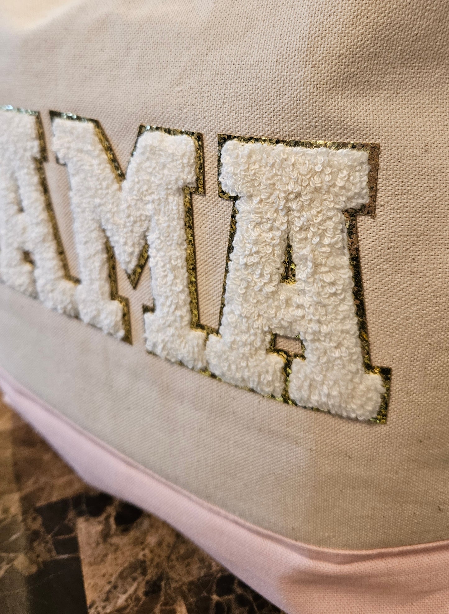 Chenille MAMA Zippered Tote