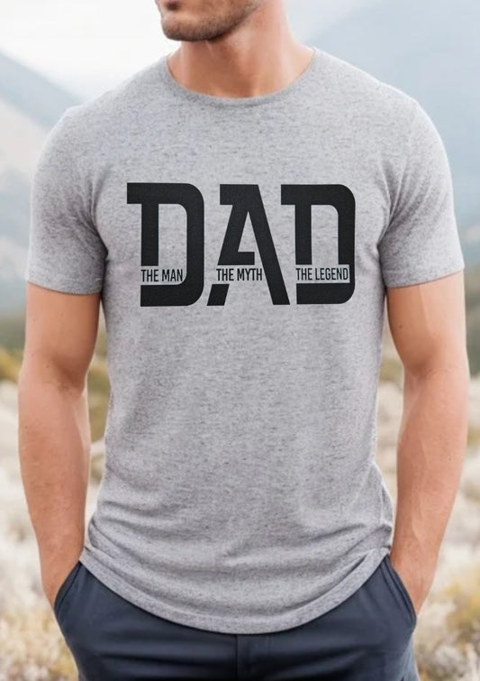 DAD The Man, The Myth, The Legend Heather Gray Tshirt