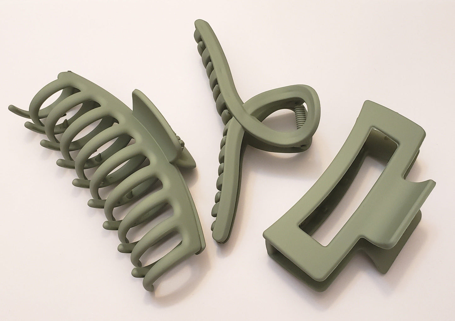 Matte Hair Claw Clips -  3pc Sets