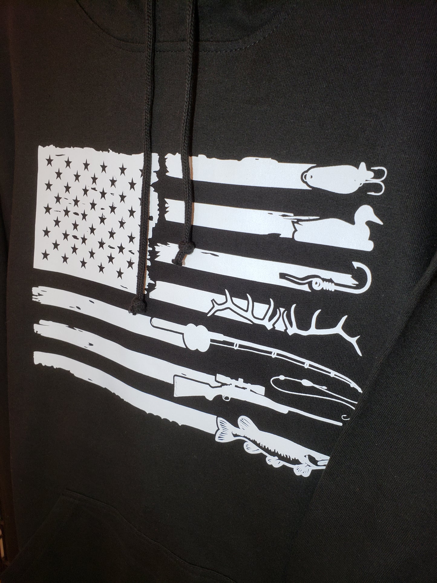 Hunting and Fishing Flag - Black Unisex Hoodie