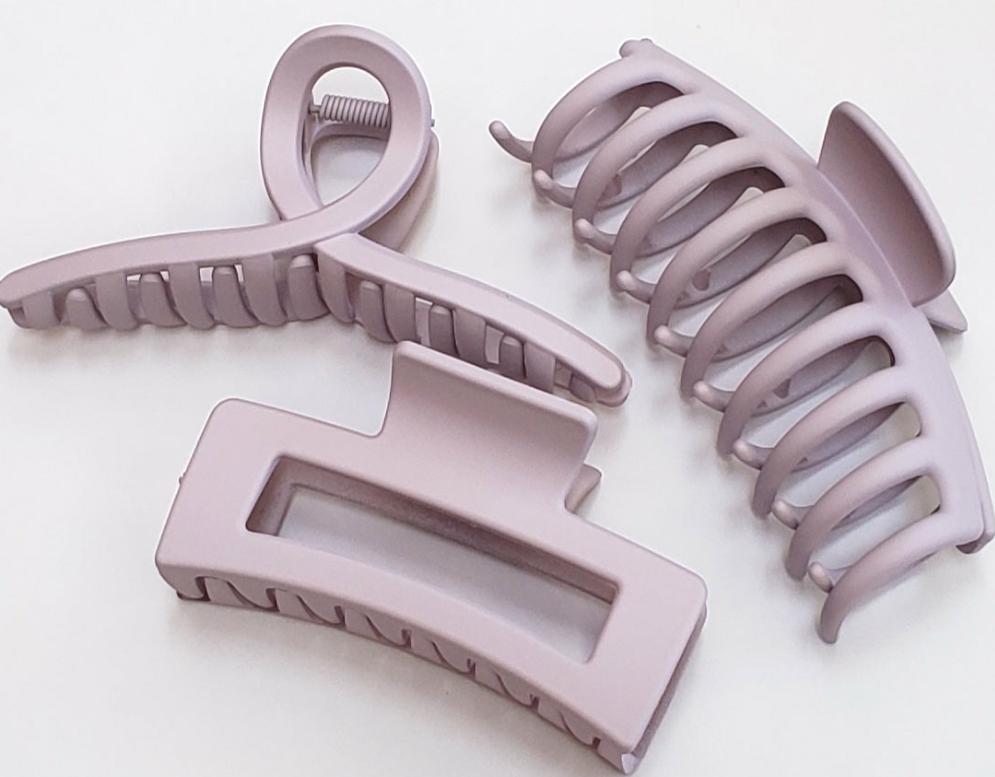Matte Hair Claw Clips -  3pc Sets