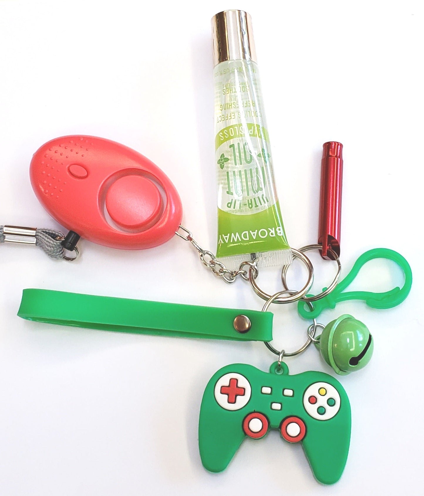 Green, Red or Black Gamer Kids Safety Keychains