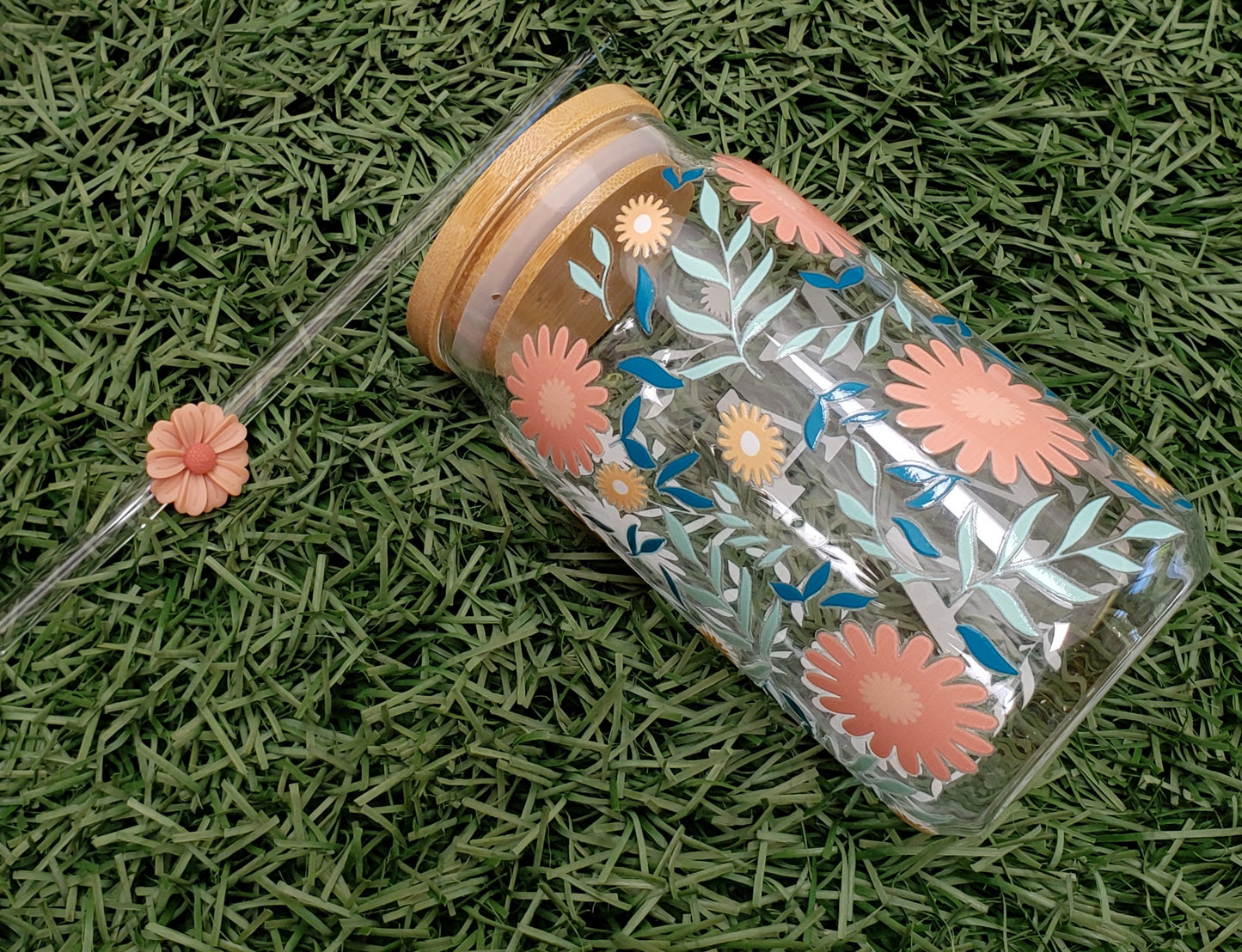 MAMA Flower Glass Cup - 16oz Glass Cup