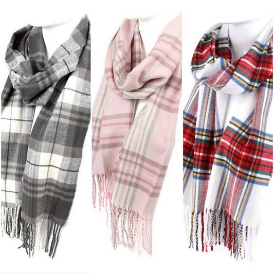 Unisex Acrylic Plaid Cashmere Feel Winter Scarves