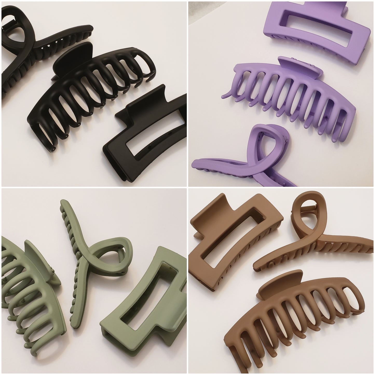 Matte Hair Claw Clips -  3pc Sets
