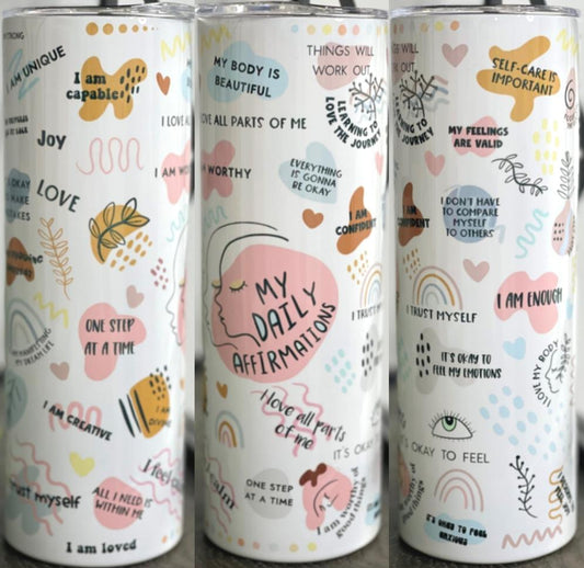 My Daily Affirmations 20oz Skinny Tumbler