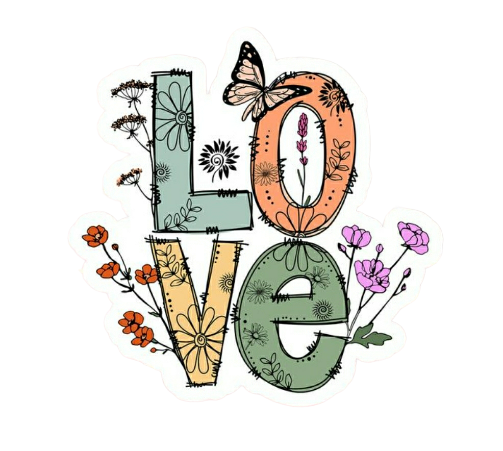 Love Flower Vinyl Sticker