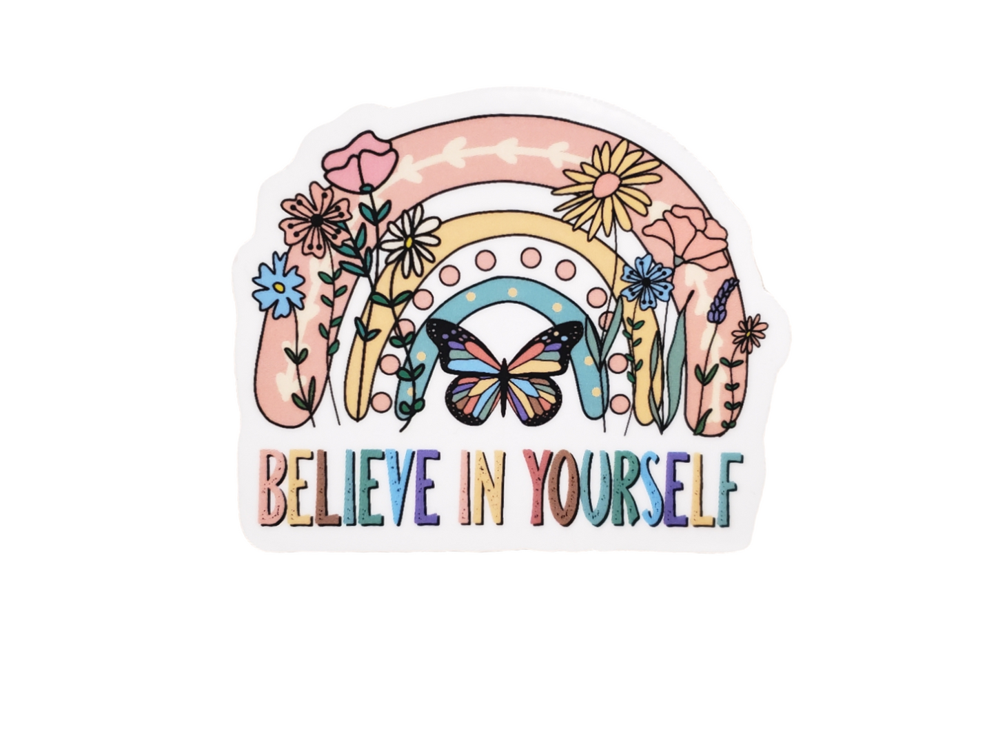 Butterfly Believe in Yourself Boho Sticker Vinyl Retro