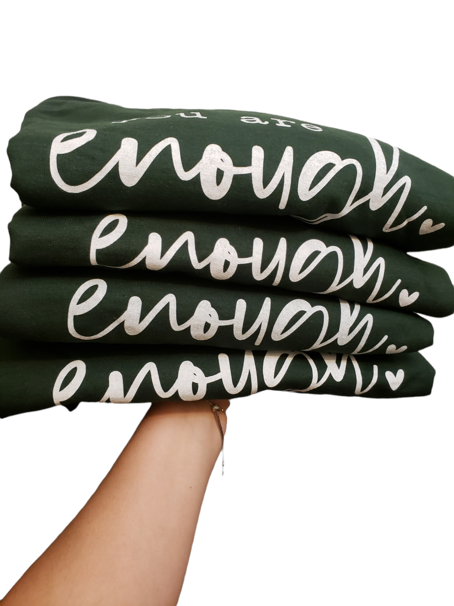 You Are Enough Navy Blue or Forest Green Unisex Crewneck  Sweatshirt