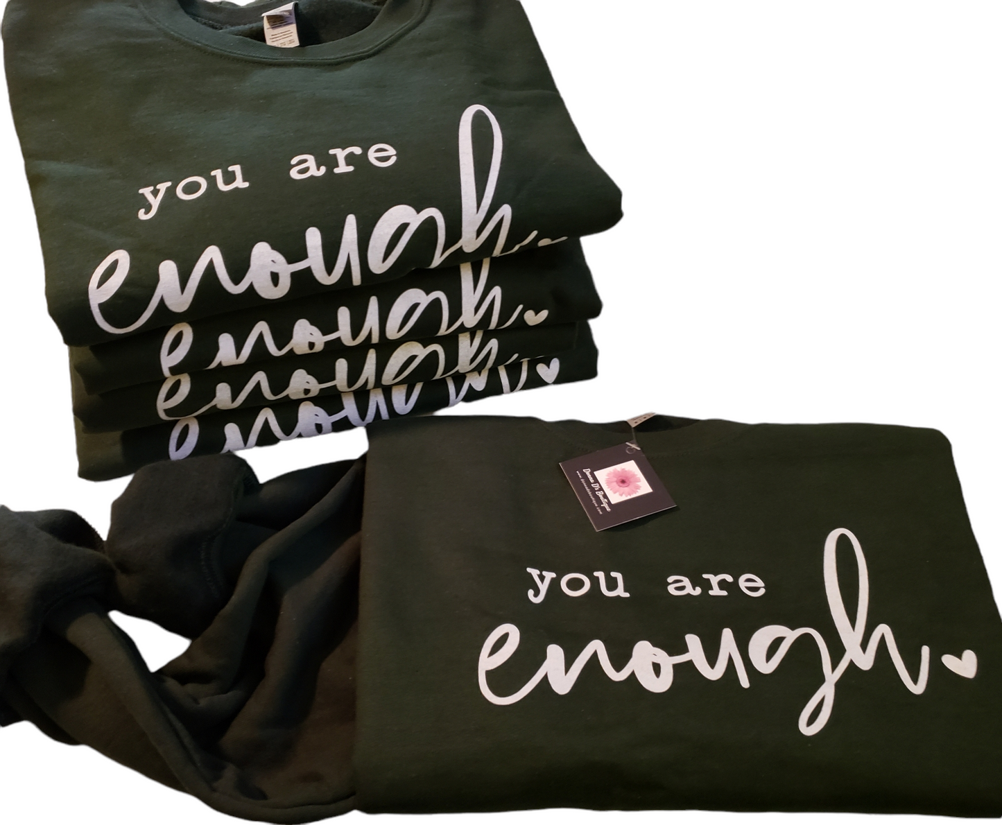 You Are Enough Navy Blue or Forest Green Unisex Crewneck  Sweatshirt